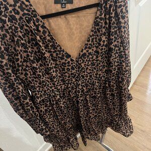 Rock It Out Brown and Black Leopard Print Babydoll Dress